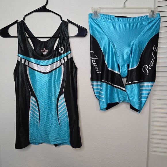 Pearl Izumi Blue and Black Bike Shorts - Picture 1 of 9
